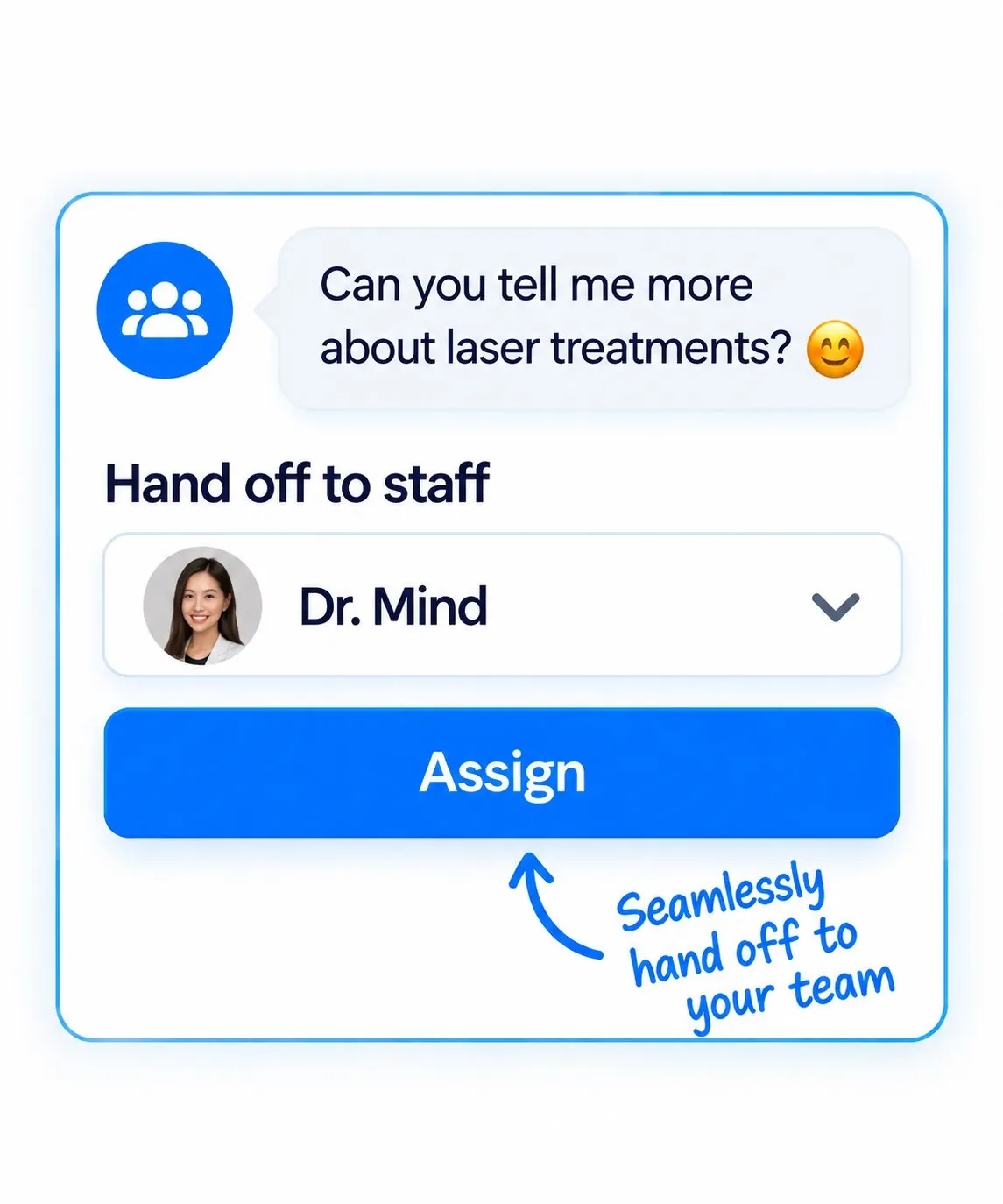 Hand off a conversation to a staff member